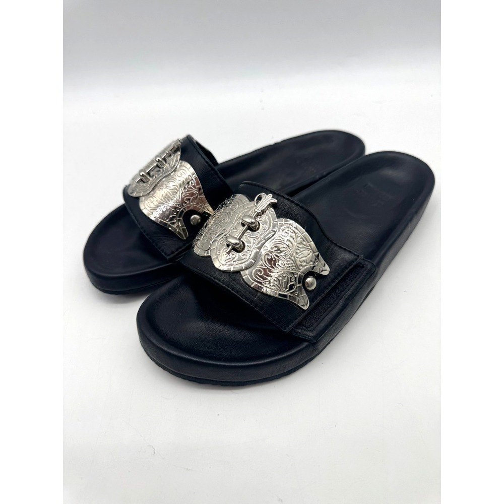 Dear Milu Gypsy Biker Interchangeable Leather Slides 40 Black Boho Australia - Picture 3 of 14